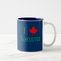 AMOR VANCOUVER de Vancouver I con la hoja de arce Tazas De Café