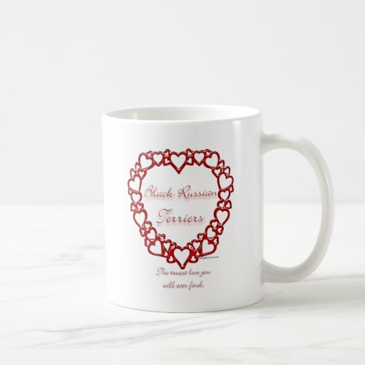 Amor verdadero de Terrier del ruso negro Taza