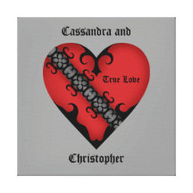 Amor verdadero del corazón rojo medieval gótico ro lona estirada galerias