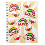 Amor y arco iris libros de apuntes con espiral