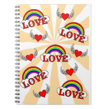 Amor y arco iris libros de apuntes con espiral