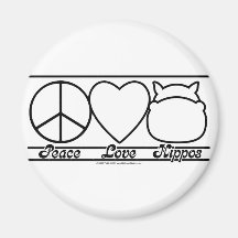 Amor y hipopótamos de la paz iman