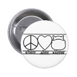 Amor y hipopótamos de la paz pins