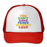Amor y paz gorro