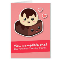 Amor y romance - crema y brownie de Vanilla Ice Felicitacion