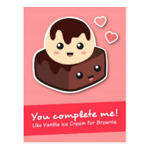 Amor y romance - crema y brownie de Vanilla Ice Tarjeta Postal