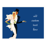 Amor y romance, par moderno del vintage del boda postales