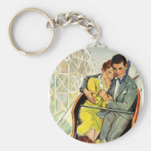 Amor y romance, paseo del vintage de la montaña ru llaveros