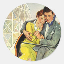 Amor y romance, paseo del vintage de la montaña ru pegatinas  
