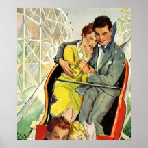 Amor y romance, paseo del vintage de la montaña ru impresiones