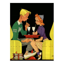 ¡Amor y romance, reserva del vintage la fecha! Postal