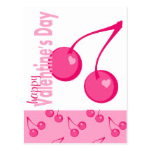 Amores de la cereza tarjeta postal