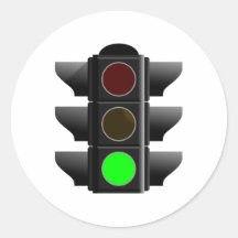 Ampel traffic light grün green runde sticker