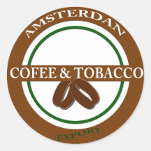 Amsterdan cafe adesivos em formato redondos