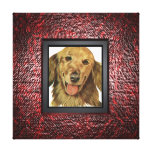 Añada su foto del mascota al marco lienzo envuelto para galerías