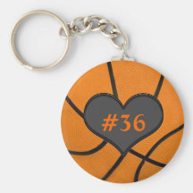 Añada su llavero del baloncesto del número de los 