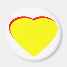 Añada su rojo amarillo del corazón de Lettes aquí  Imán De Frigorifico