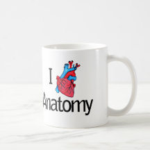 Anatomía del corazón tazas de café