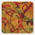 Ancas de rana - arte abstracto calcomanía cuadrada personalizada