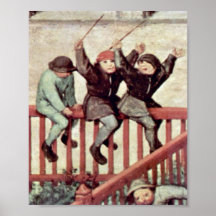 Anciano de Pieter Bruegel - los juegos de los niño Poster