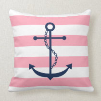 Ancla ancha azul y rosada blanca del modelo de las almohadas