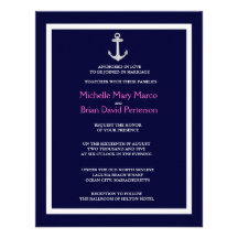 ANCLA l boda temático del destino náutico Invitaciones Personalizada