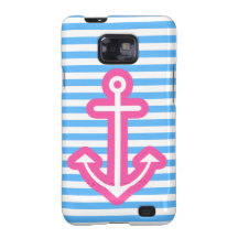 Ancla rosada náutica azul galaxy SII fundas