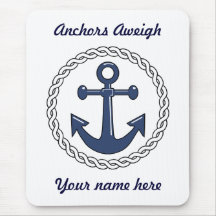 Anclas Mousepad personalizado Aweigh Tapetes De Ratones