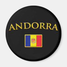 Andorra de oro imán para frigorífico