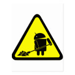 Androide bajo construcción tarjeta postal