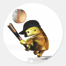 androide del béisbol pegatina redonda