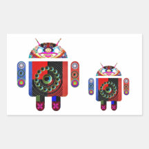 Androide del papá y del bebé - Art101 por Navin Rectangular Pegatina