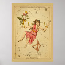 Andromeda - imagen astronómica de la carta de estr poster