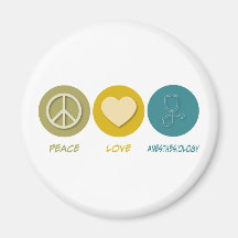 Anesthesiology del amor de la paz imanes de nevera