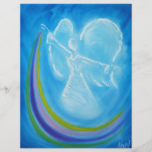 Ángel azul del arco iris tarjeton