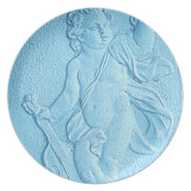 Ángel azul plato para fiesta