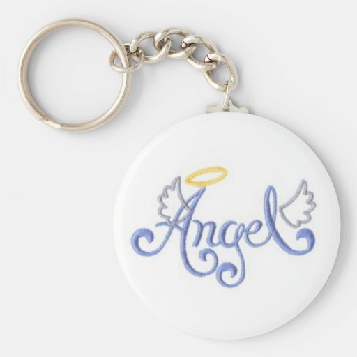 Ángel bordado llavero personalizado