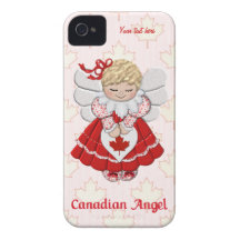 Ángel canadiense y hoja de arce - personalizar iPhone 4 Case-Mate coberturas