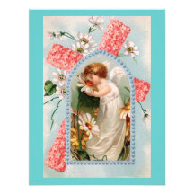 Ángel con la cruz rosada invitacion personalizada