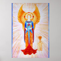 Ángel con un color de rosa (llano) posters