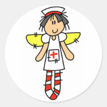 Ángel de la enfermera etiqueta