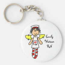 Ángel de la enfermera llavero personalizado
