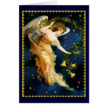 Ángel de la noche estrellada - navidad felicitación