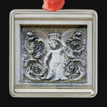 Ángel de piedra del ornamento de la abundancia adornos