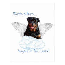 Ángel de Rottweiler Postal