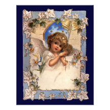 Ángel del navidad del Victorian del vintage con la Anuncios Personalizados