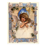Ángel del navidad del Victorian del vintage con la Postal