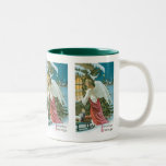 Ángel del navidad en la ventana taza