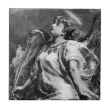 ÁNGEL EN BLANCO Y NEGRO AZULEJOS