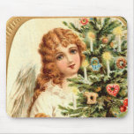 Ángel en el árbol de navidad tapetes de ratones